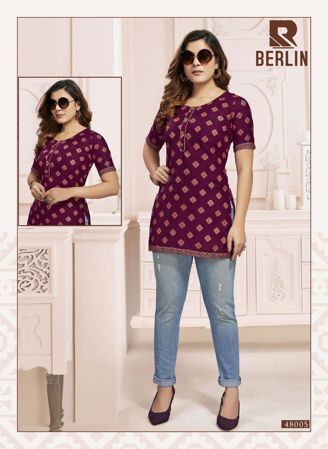 Raashi Berlin New Casual Wear Rayon Designer Top Collection